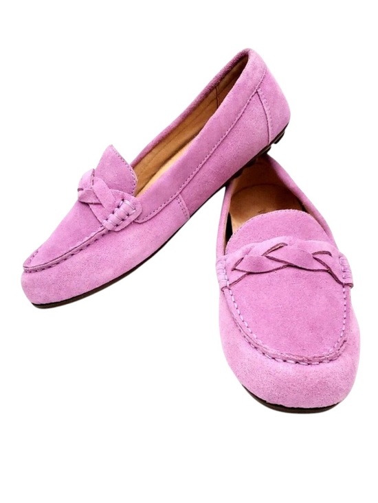 Vionic Shoes - Women's VIONIC Montera Suede Leather Moccasin Flats Orchid Purple